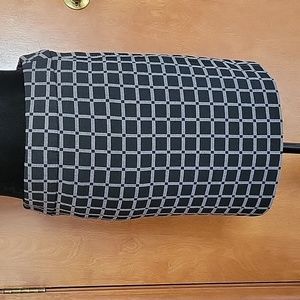 Loft Petites Black & Grey Geometric Squarte Mini Skirt